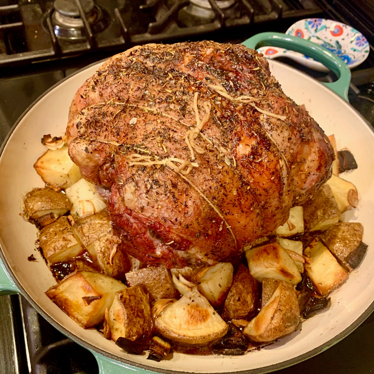 Roasted Lamb Shoulder with Rosemary-Mint Lamb Rub