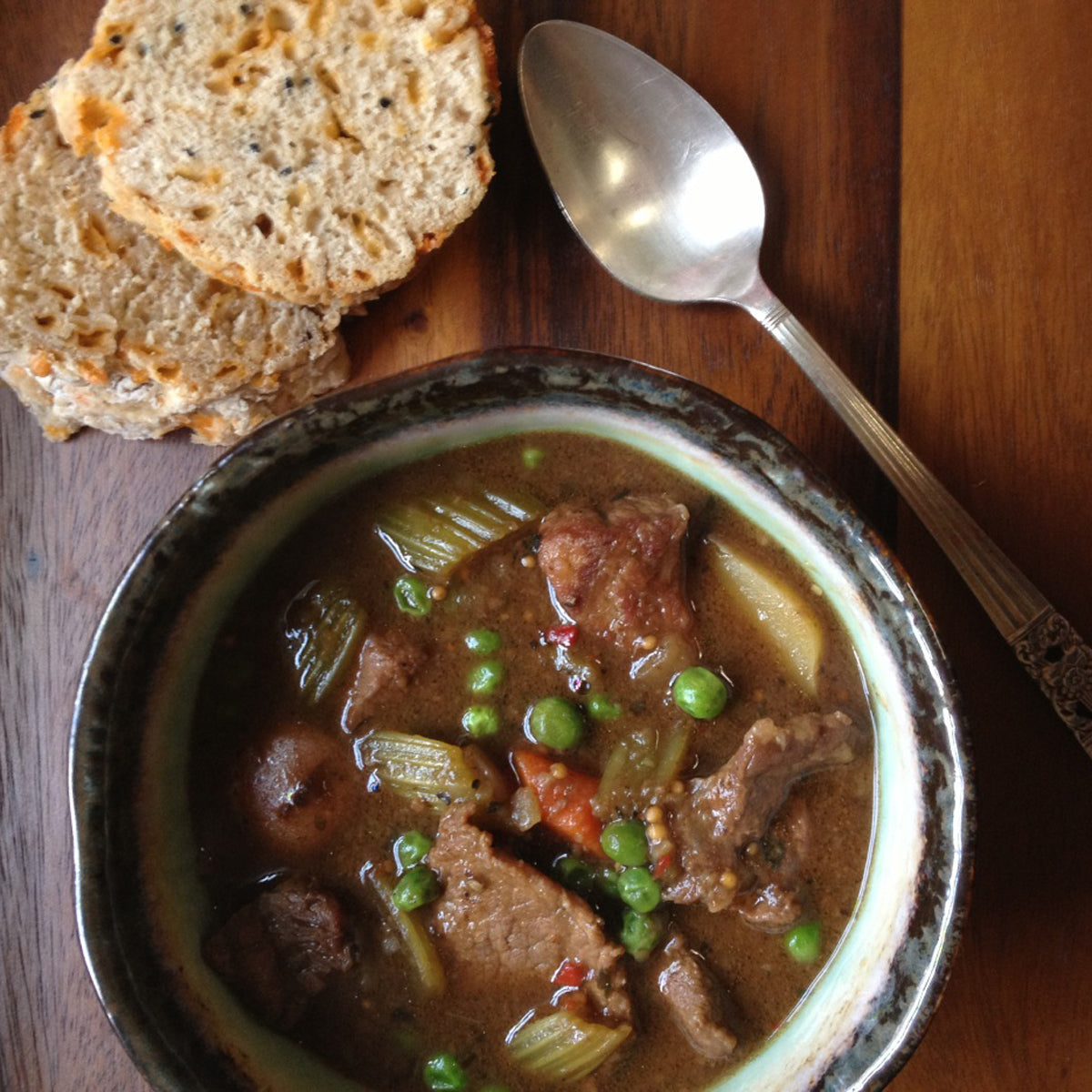 Irish Beef & Stout Stew with Cheddar Nigella Beer Bread - The Silk Road ...
